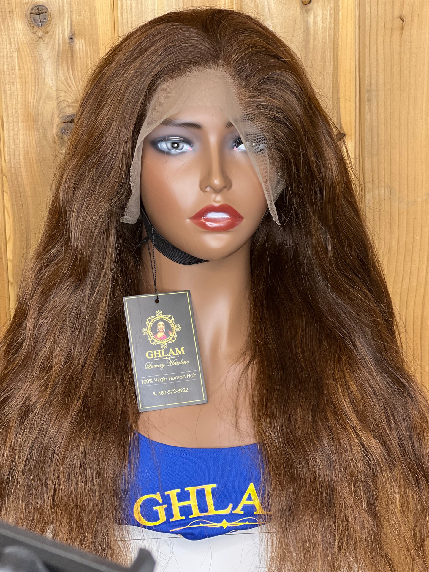 Brown Full Lace Straight wig 24“